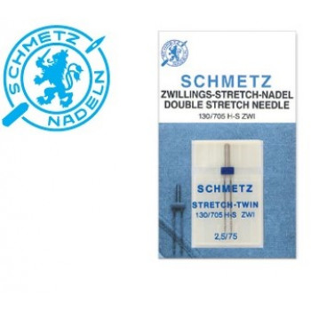 Needles SCHMETZ for stretch, twin, 130/705H-S, 2.5mm, 2x75